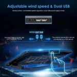 کول پد D-net DT-H9 با ۶ فن ۲۴۰۰ RPM، نورپردازی LED آبی، تنظیم ارتفاع و ۲ پورت USB، گزینه‌ای اقتصادی و کارآمد برای خنک‌سازی لپ‌تاپ‌های تا ۱۷ اینچ است. این محصول در فروشگاه سپنتا تی ۹۸ با تضمین اصالت کالا عرضه می‌شود.