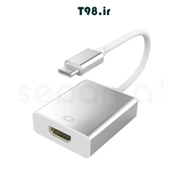 مبدل Type-C به HDMI ای‌نت با قابلیت انتقال همزمان صدا و تصویر، مناسب برای اتصال لپ‌تاپ، گوشی و تبلت به مانیتور یا تلویزیون. خرید از فروشگاه لپ‌تاپ سپنتا تی 98.